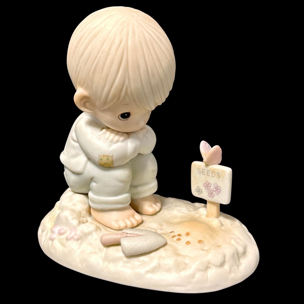 Precious Moments In His Time PM-872 Boy Gardening Special Edition Figurine 1987*